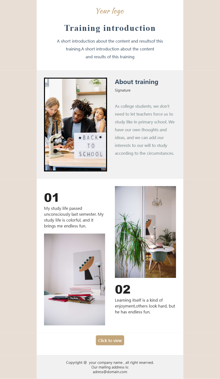 Training Announcement Email Template